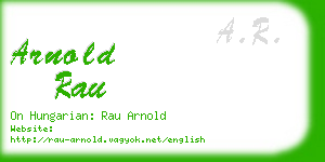 arnold rau business card